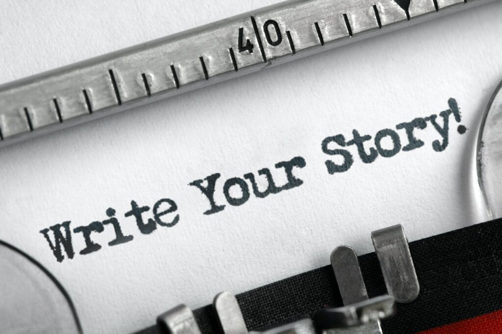 Write your story written on typewriter